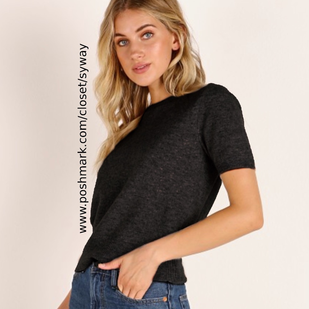 NAADAM Cashmere Short Sleeve Cropped Pullover